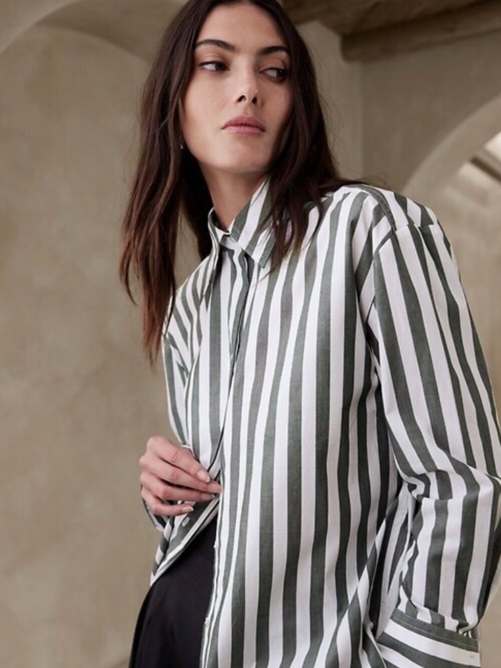 Banana Republic striped oversized button down shirt, XS/TP